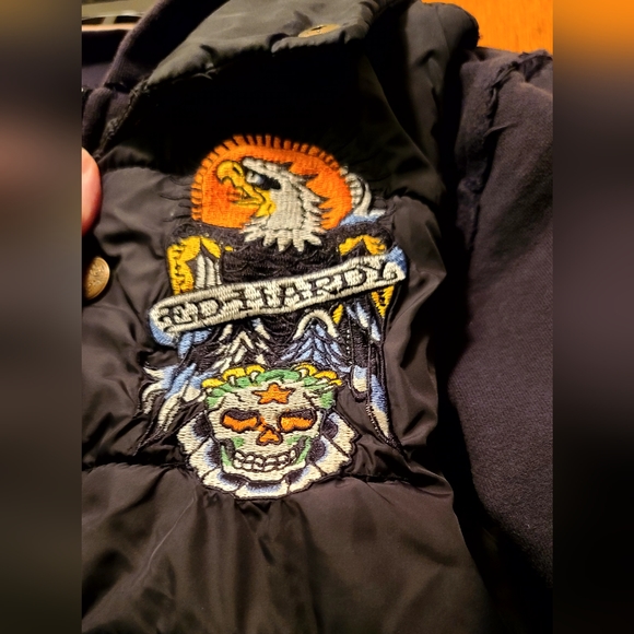 Ed Hardy KILLER black tattoo hoodie/jacket covered in embroidery juvenile szM - Picture 5 of 15